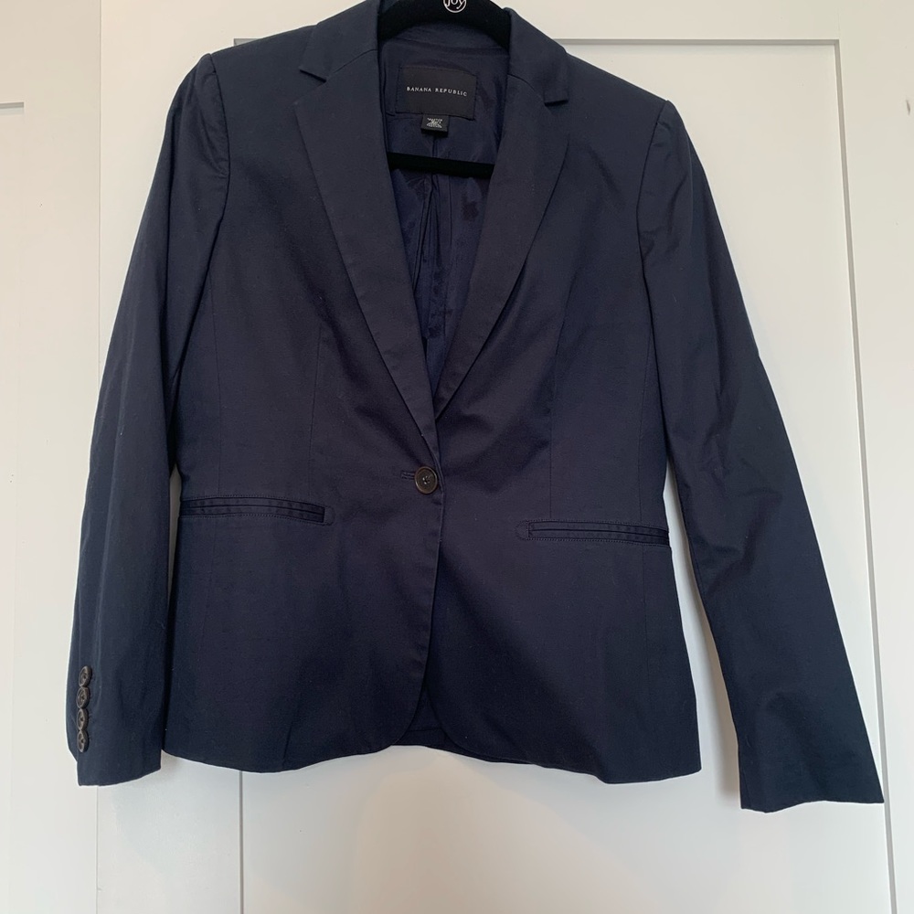 Banana Republic Stretch Navy Suit